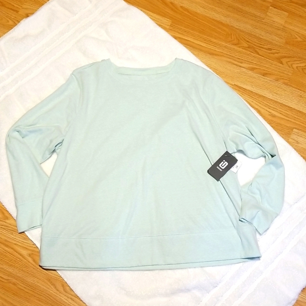 Ideology mint wash 2x long sleeve top